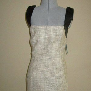 L'Agence Lambskin Shoulder Strap Dress